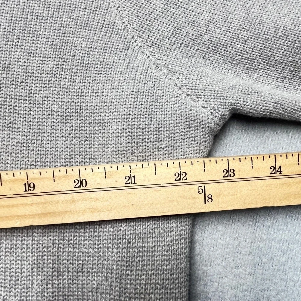 J. Crew Mens V Neck Sweater Light Gray 100% Cotton Size‎ L